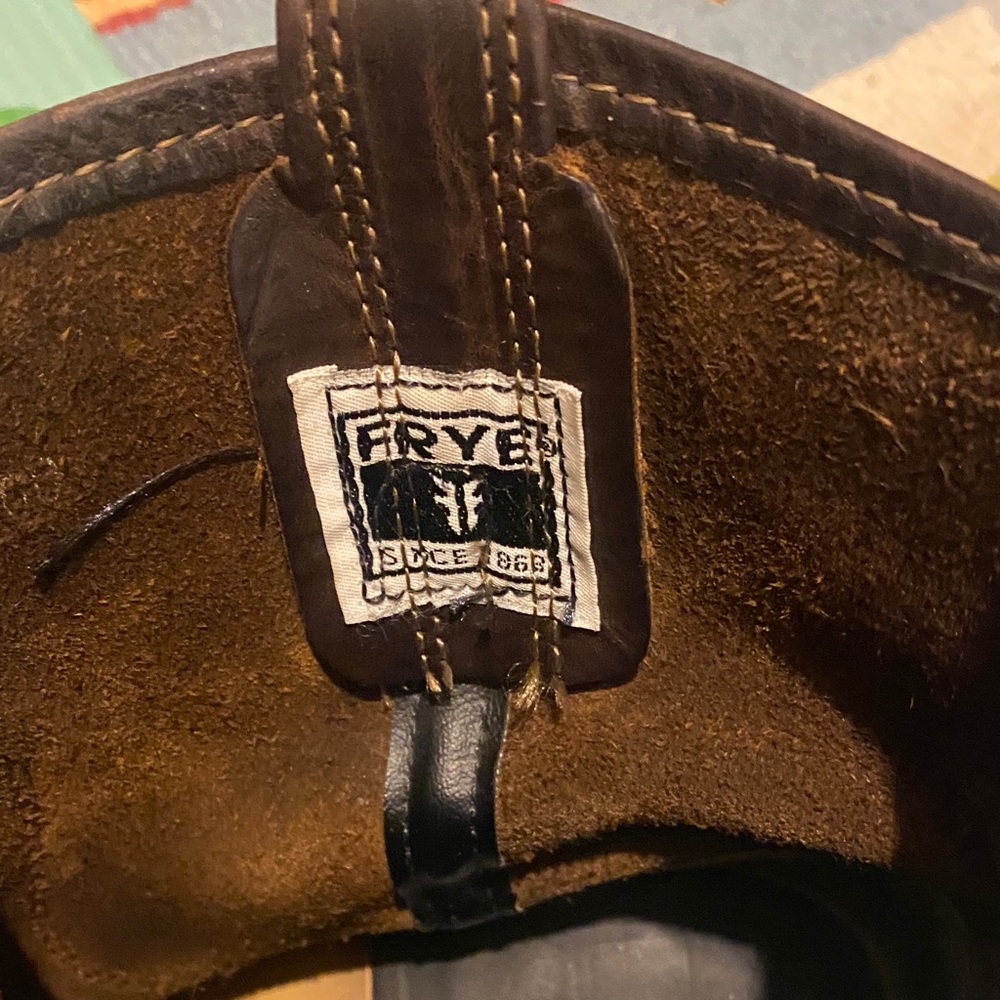 Women’s Frye Harness Ankle Boots Dark Brown Leather - Picture 5 of 6